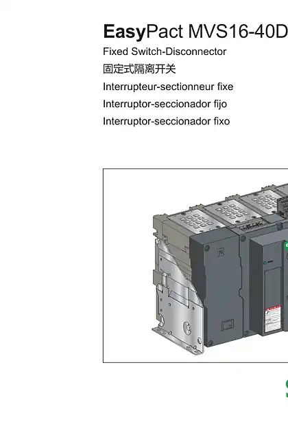 schneider施耐德EasyPact™ MVSDA1 - 固定式隔离开关 - 说明页